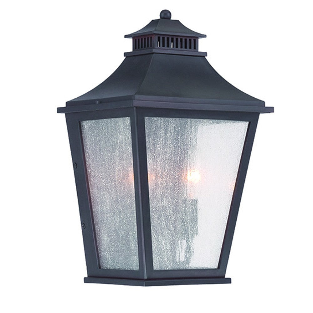 XL Matte Black Two Light Pocket Lantern Wall Light