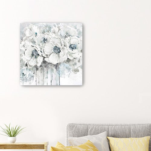 Winter Blues Flower Unframed Print Wall Art