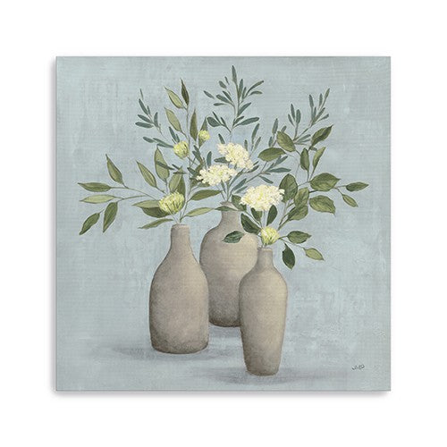 Pretty Bohemian Flowers In Ceramic Vases Unframed Print Wall Art