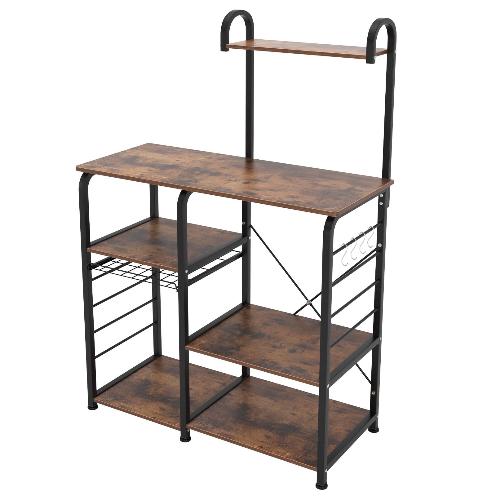 Kitchen Bakers Rack,Microwave Cart Coffee Station,  Utility Microwave Oven Stand Storage Cart, Workstation Shelf