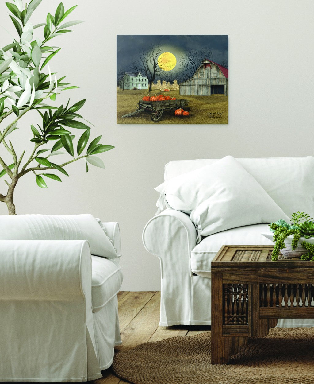 Harvest Moon 4 Wrapped Canvas Print Wall Art