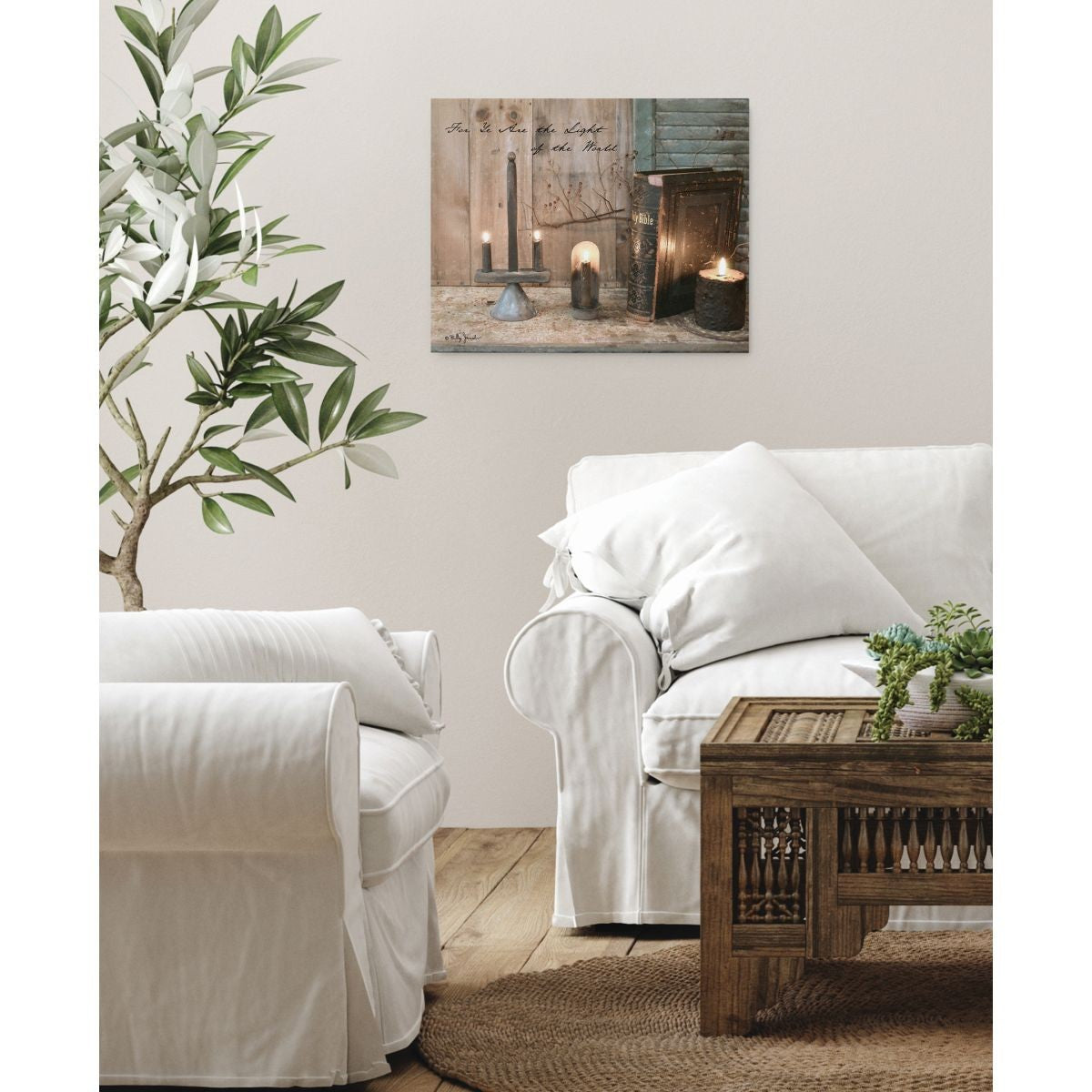 For YE Are The Light Wrapped Canvas Print Wall Art