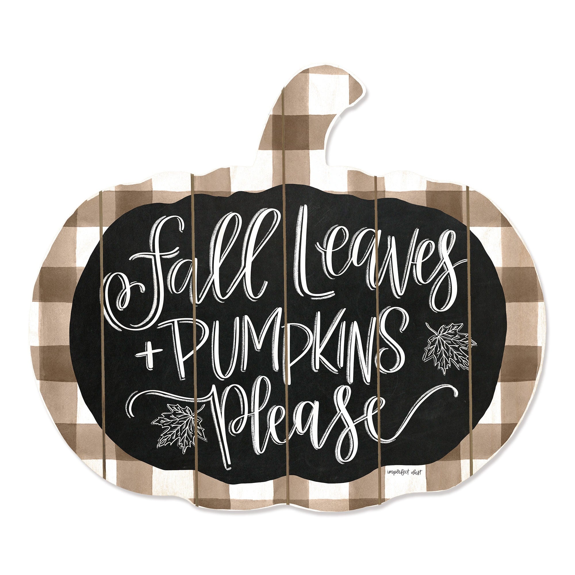 Fall Leaves And Pumpkins Please Unframed Print Wall Art