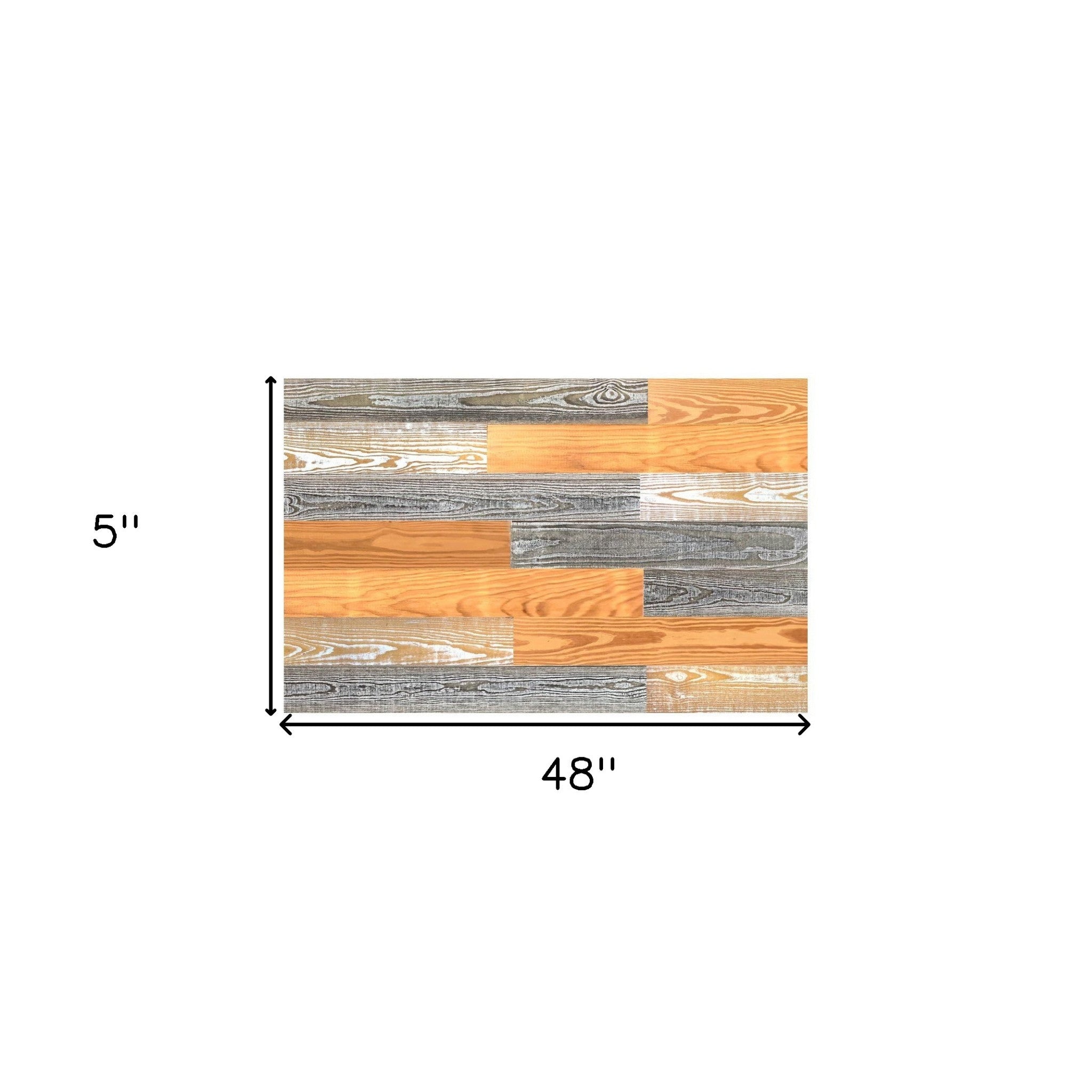 5" x 48" Thermo Treated Gold Gray and White Whitewash Mixed Color Wood Plank Large Set