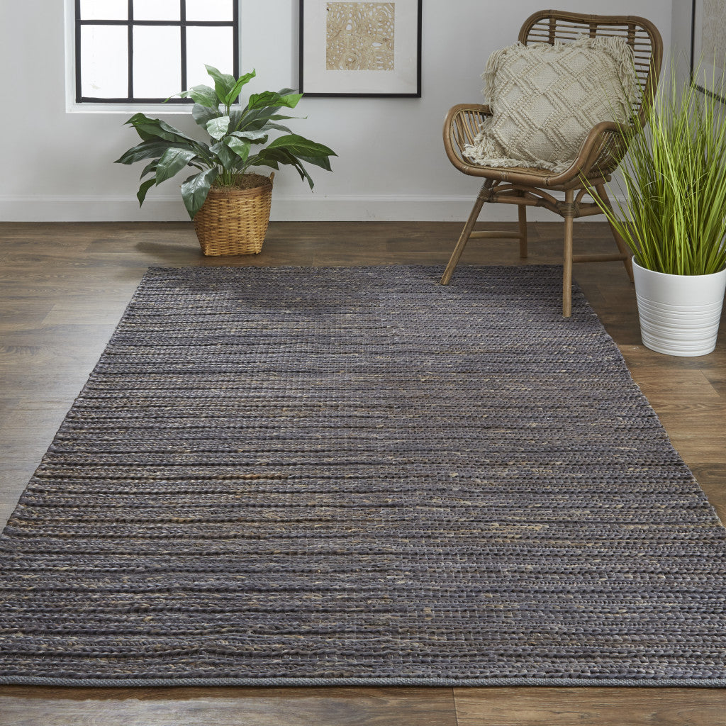 8' X 11' Brown Blue And Taupe Hand Woven Area Rug