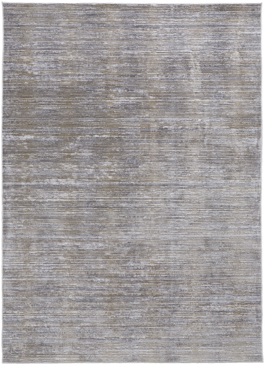 8' X 10' Taupe Silver And Tan Abstract Power Loom Area Rug