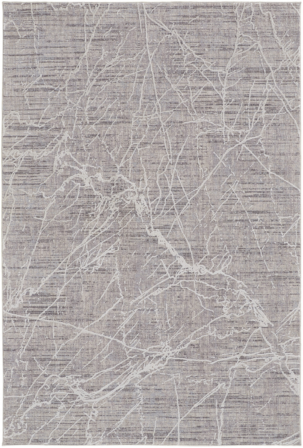 5' X 8' Taupe And Gray Abstract Power Loom Distressed Stain Resistant Area Rug