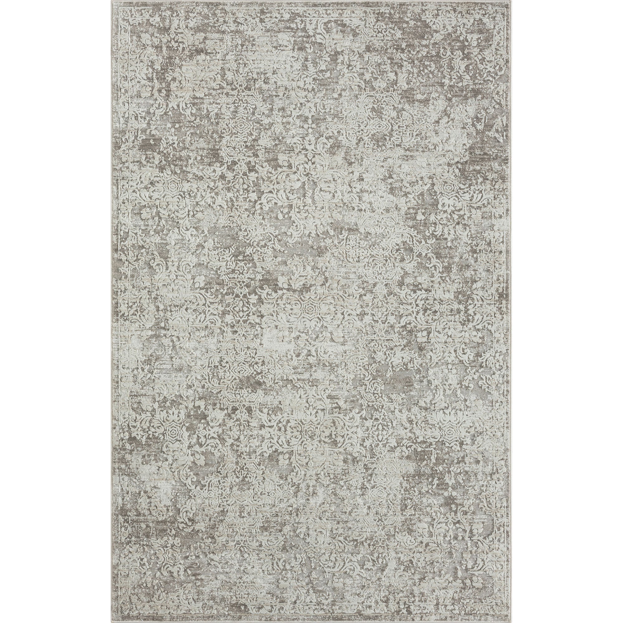 4' X 6' Gray Abstract Distressed Area Rug