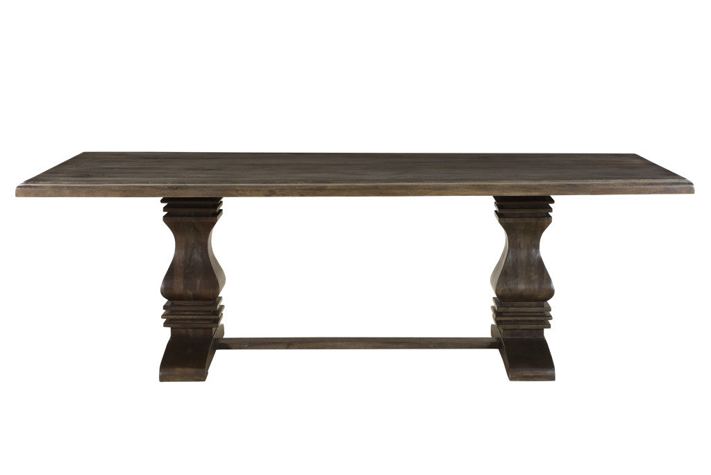 96" Dark Brown Solid Wood Dining Table