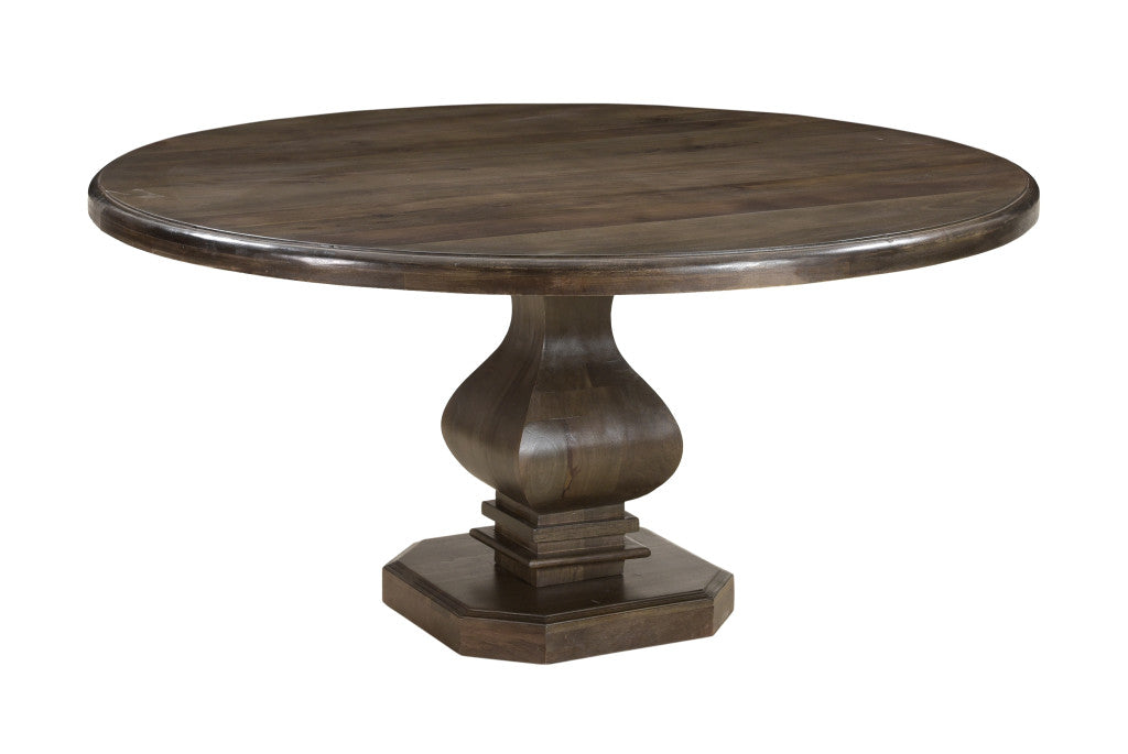 60" Dark Brown Solid Wood Dining Table