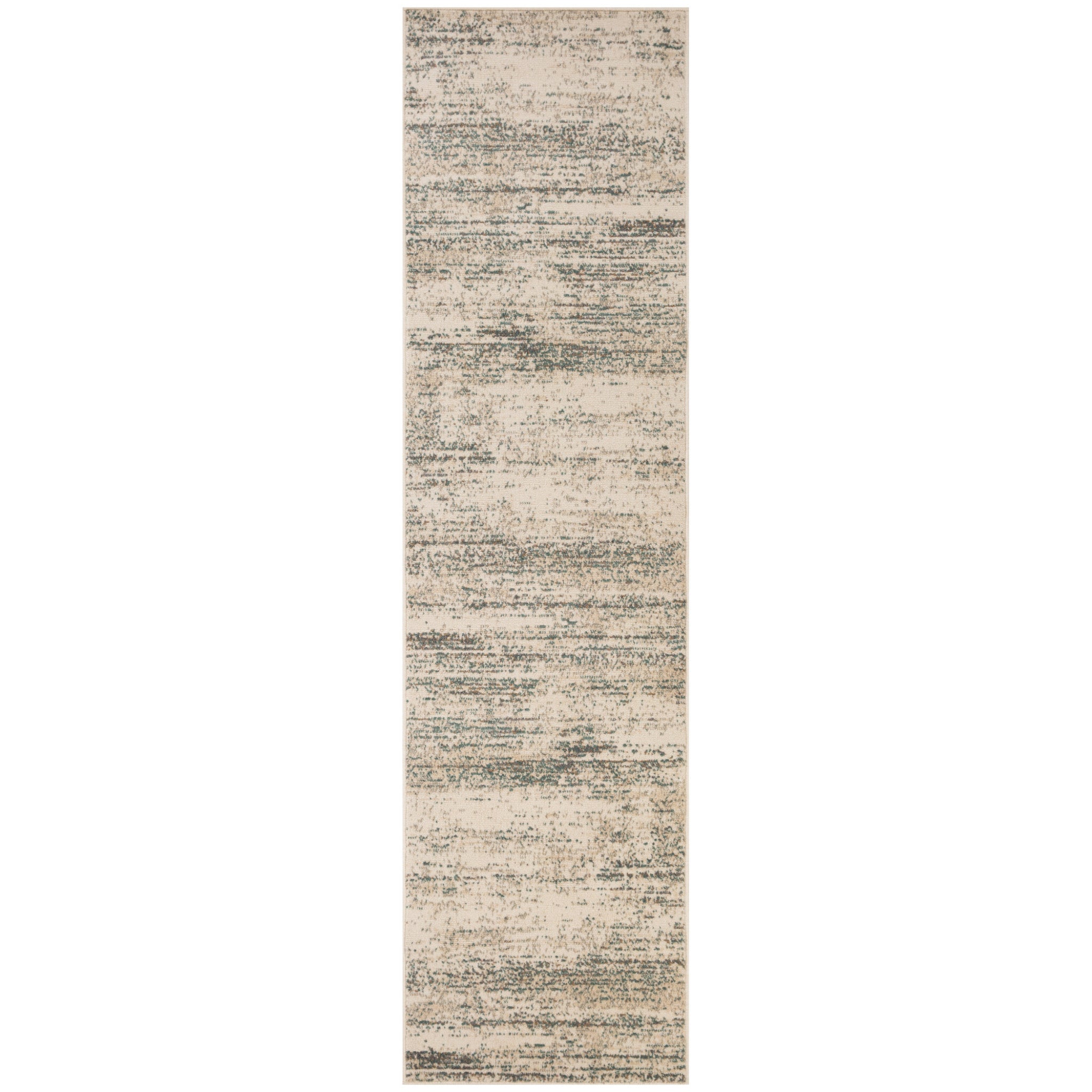 6' x 9' Ivory Striped Power Loom Area Rug