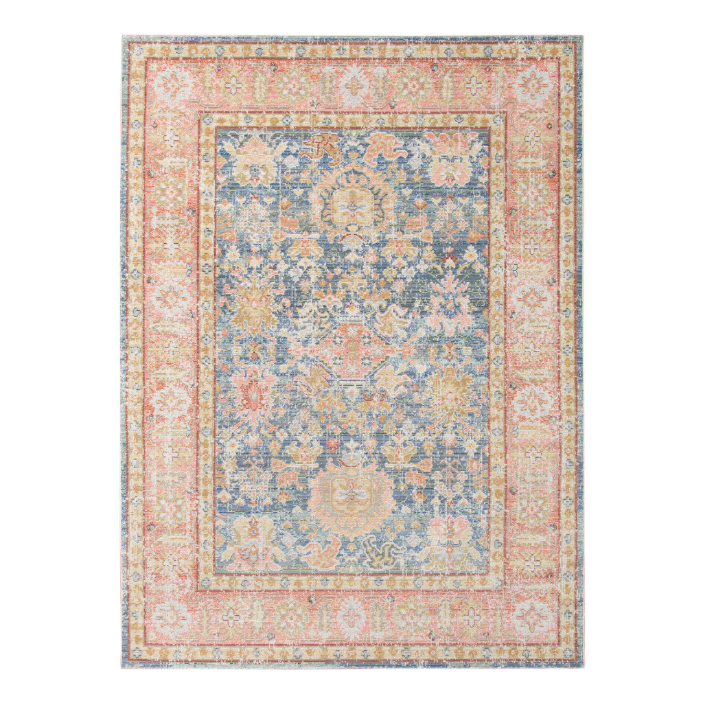 8' Coral Floral Power Loom Runner Rug