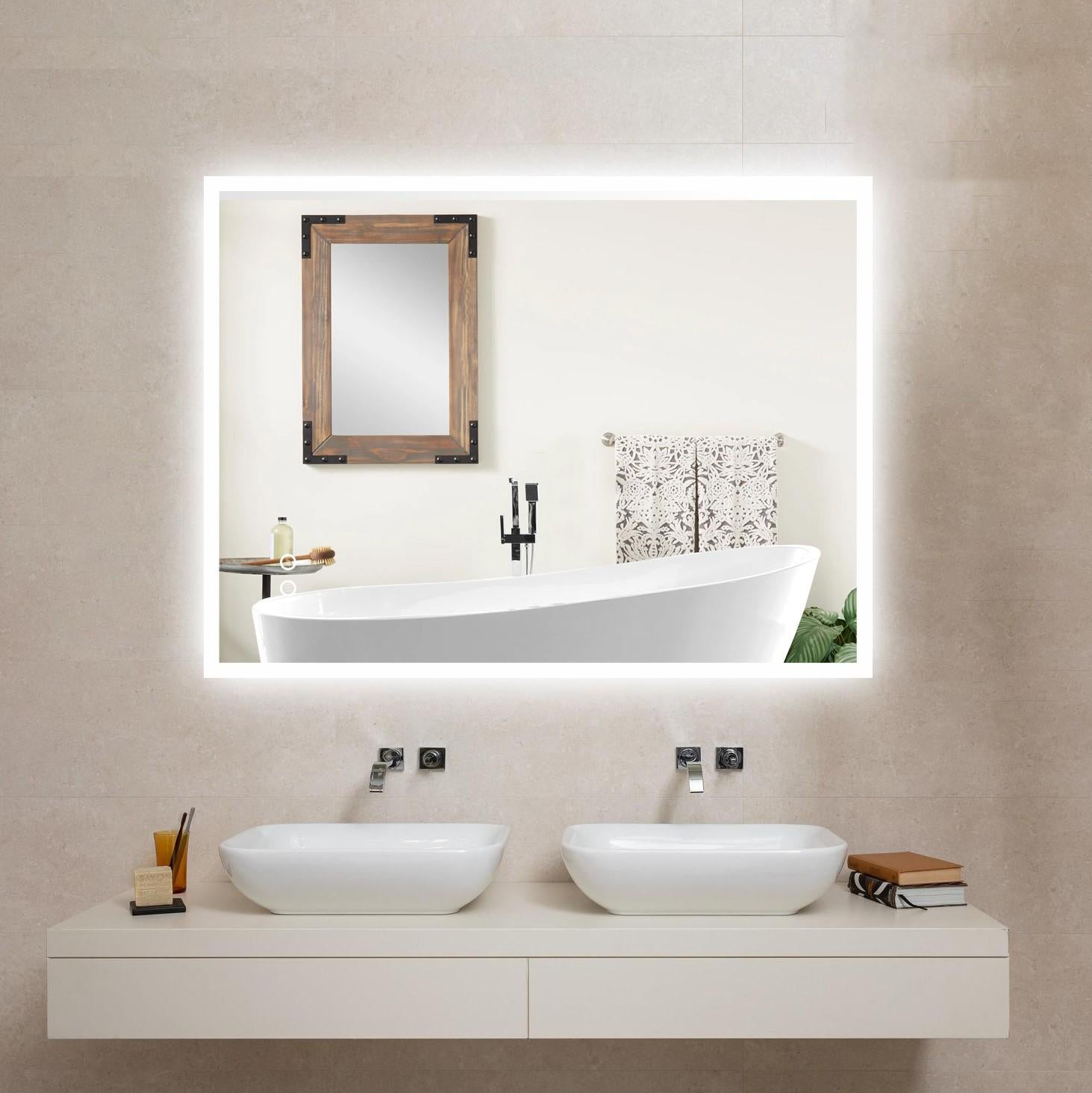 Beveled Frameless Lighted Bathroom / Vanity Mirror