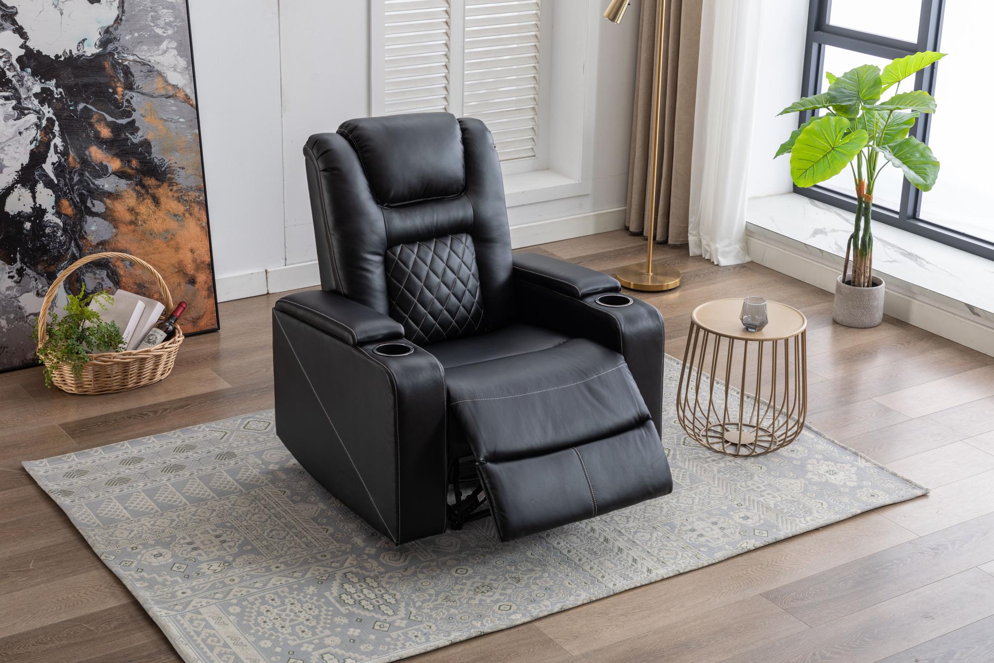 Electric Power Recliner Chair with USB Ports and Cup Holders