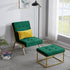 Bulk Order，Gold Metal Frame Velvet Upholstery Chair with Ottoman