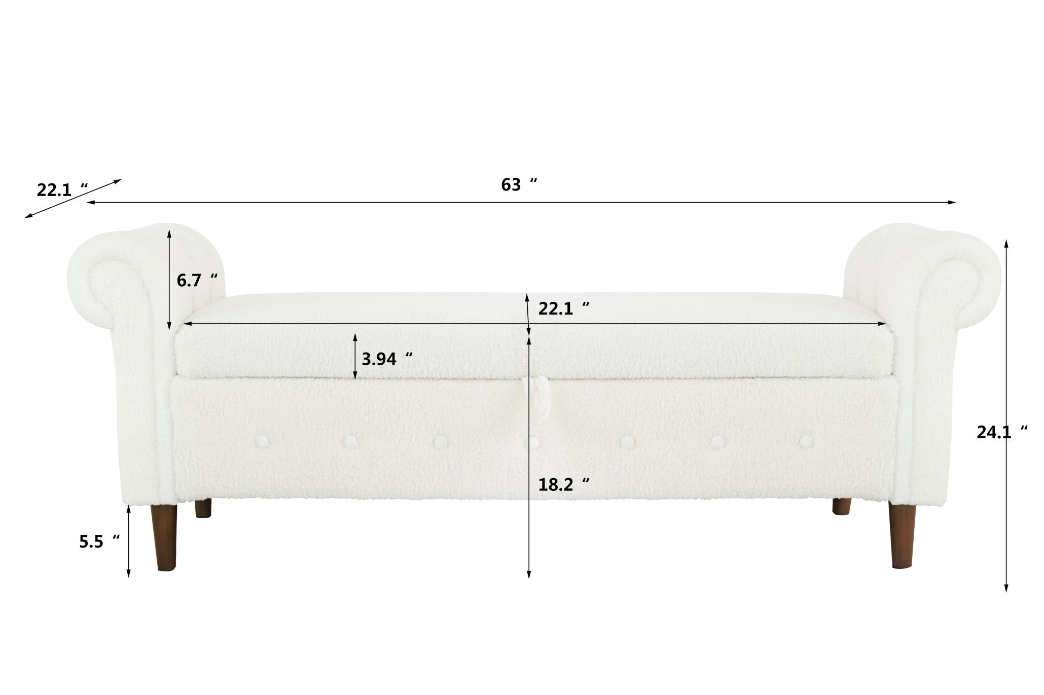 Teddy Teddy Multifunctional Flip Top Storage Bench Rectangular Sofa Stool Winter