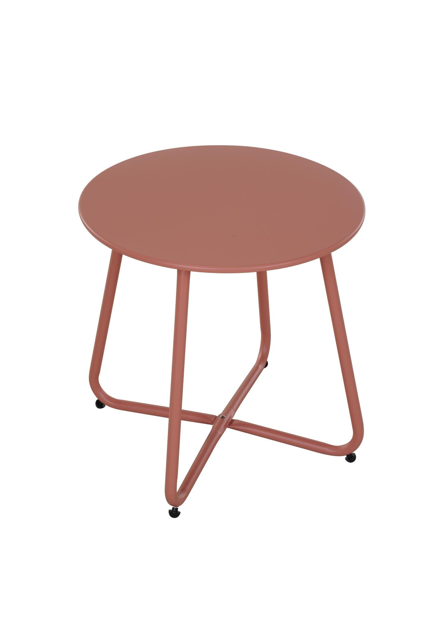 Mydepot SR Steel Patio Side Table, Weather Resistant Outdoor Round End Table