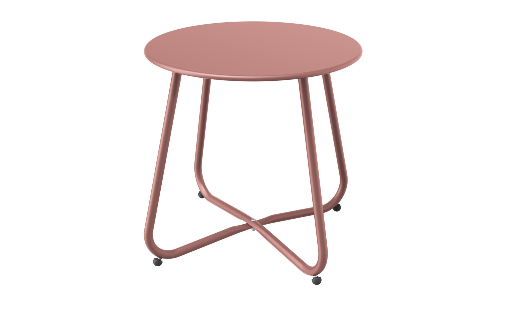 Mydepot SR Steel Patio Side Table, Weather Resistant Outdoor Round End Table