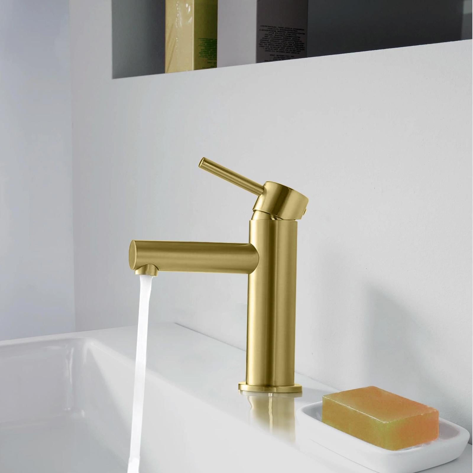 Modern Single Hole Single Handle Bathroom Faucet, Vanity Lavatory Faucet for Bathroom Sink Mixer Tap,1.2 GPM Water Flow