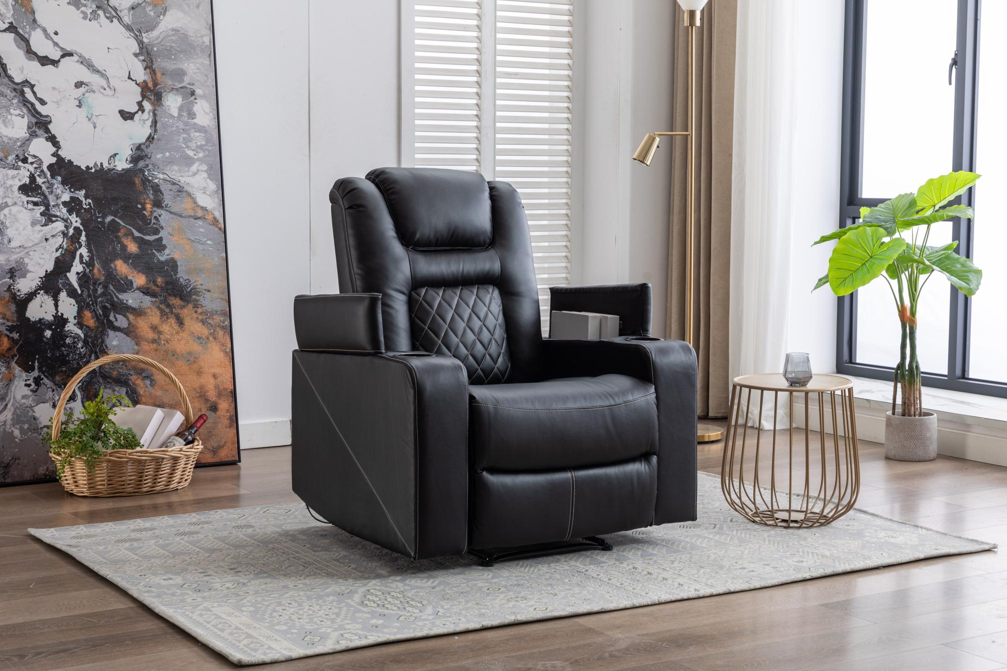 Electric Power Recliner Chair with USB Ports and Cup Holders